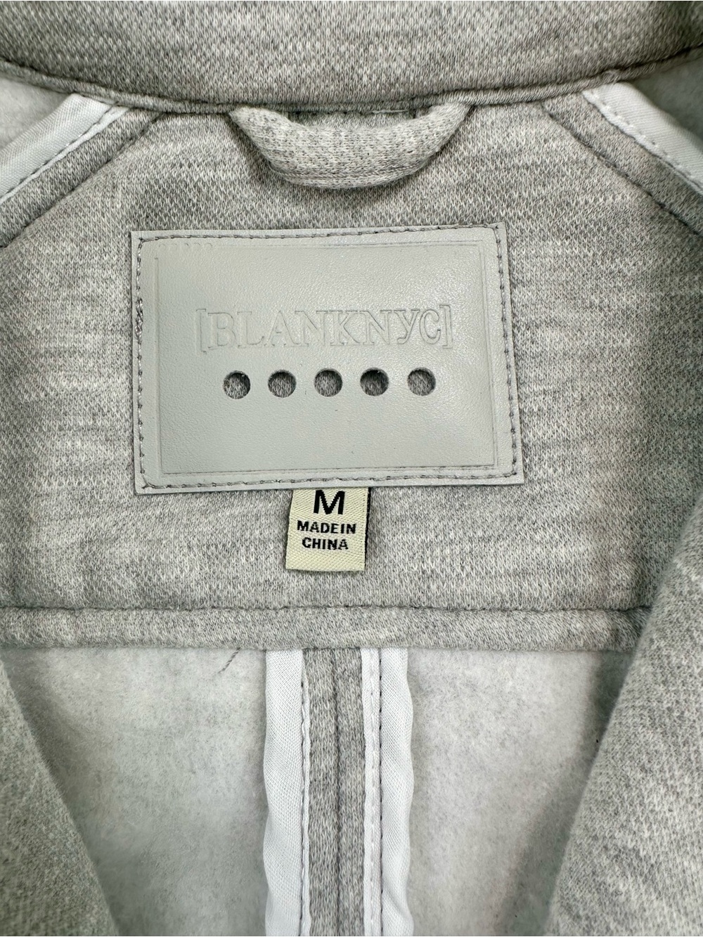 Blank NYC Moto Sweatshirt Jacket, Cloud Grey, Medium - Picture 7 of 14